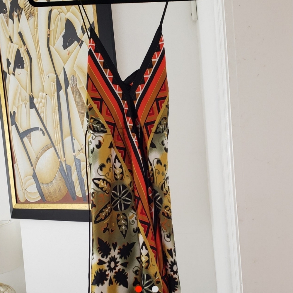 Silk summer dress. Spaghetti straps